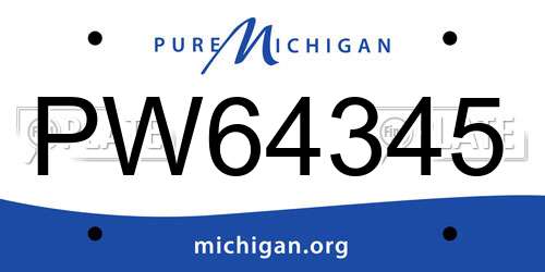 PW64345 Michigan License Plate