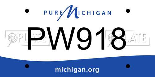 PW918 Michigan License Plate