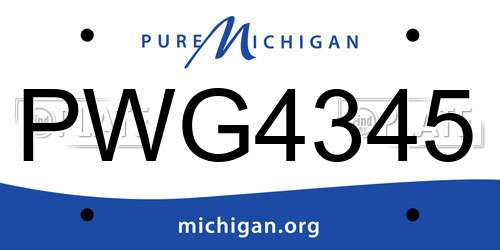 PWG4345 Michigan License Plate