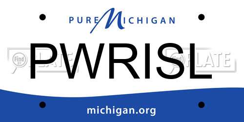 PWRISL Michigan License Plate