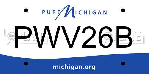 PWV26B Michigan License Plate