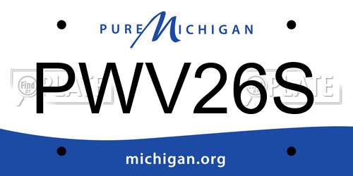 PWV26S Michigan License Plate
