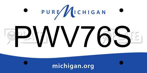 PWV76S Michigan License Plate