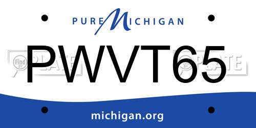 PWVT65 Michigan License Plate