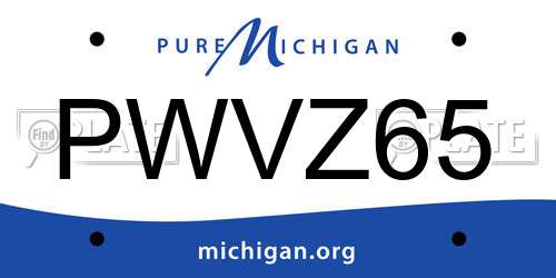 PWVZ65 Michigan License Plate