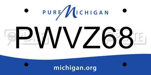 PWVZ68 Michigan License Plate