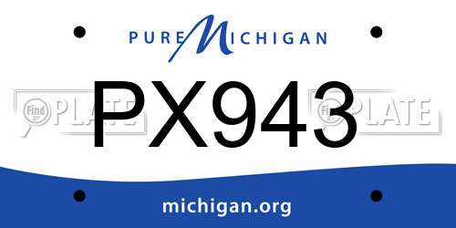 PX943 Michigan License Plate