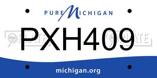 PXH409 Michigan License Plate