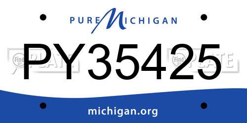 PY35425 Michigan License Plate
