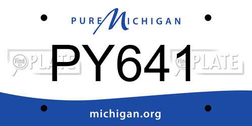 PY641 Michigan License Plate