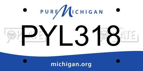 PYL318 Michigan License Plate