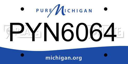 PYN6064 Michigan License Plate