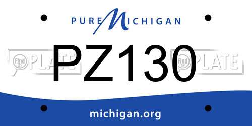 PZ130 Michigan License Plate