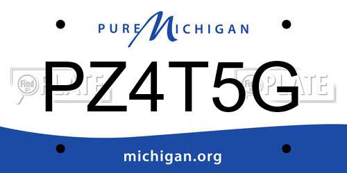 PZ4T5G Michigan License Plate