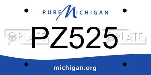 PZ525 Michigan License Plate