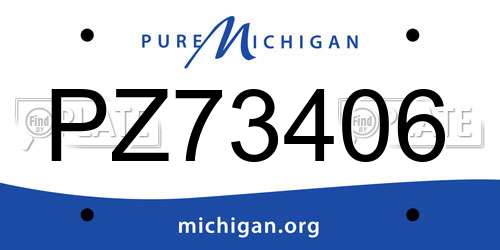 PZ73406 Michigan License Plate