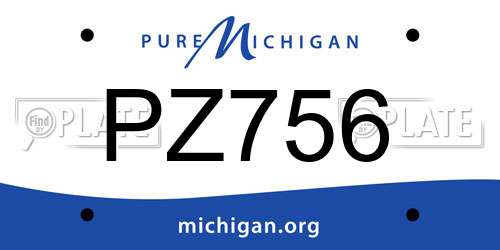PZ756 Michigan License Plate
