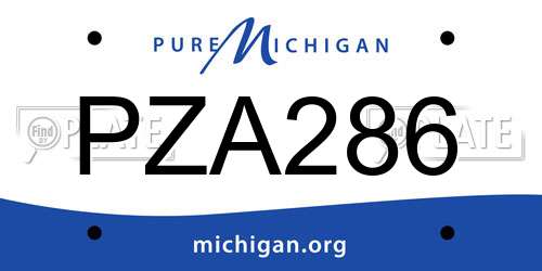 PZA286 Michigan License Plate