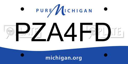 PZA4FD Michigan License Plate