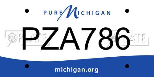 PZA786 Michigan License Plate