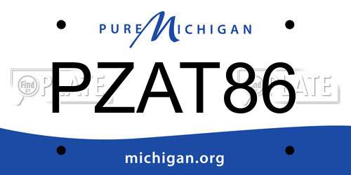 PZAT86 Michigan License Plate