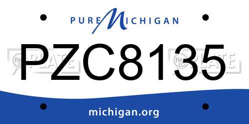 PZC8135 Michigan License Plate