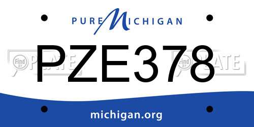 PZE378 Michigan License Plate