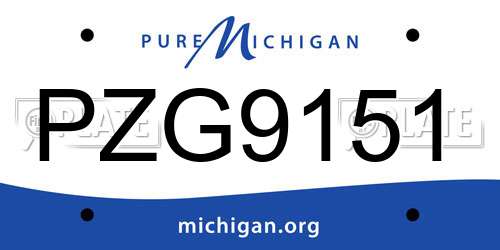 PZG9151 Michigan License Plate