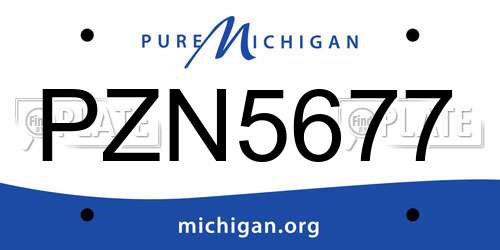 PZN5677 Michigan License Plate