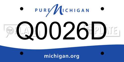 Q0026D Michigan License Plate