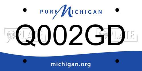 Q002GD Michigan License Plate
