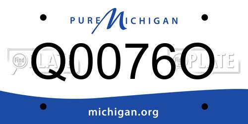Q0076O Michigan License Plate