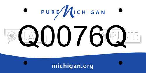 Q0076Q Michigan License Plate