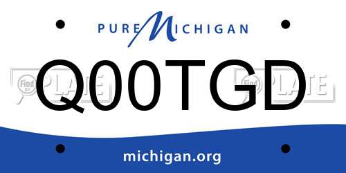 Q00TGD Michigan License Plate