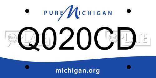 Q020CD Michigan License Plate