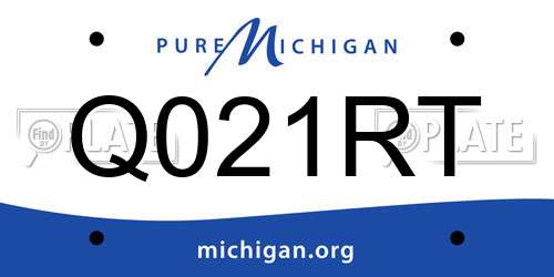 Q021RT Michigan License Plate