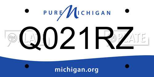 Q021RZ Michigan License Plate