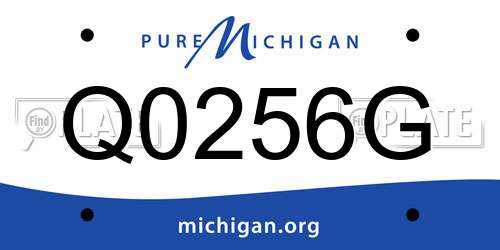 Q0256G Michigan License Plate