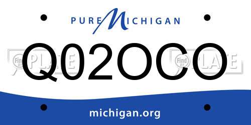 Q02OCO Michigan License Plate