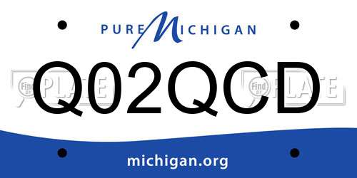 Q02QCD Michigan License Plate