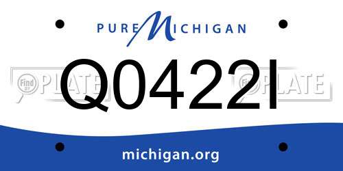 Q0422I Michigan License Plate