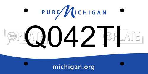 Q042TI Michigan License Plate