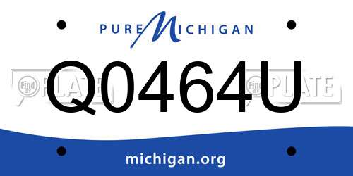 Q0464U Michigan License Plate