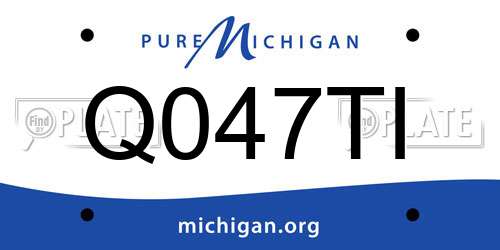 Q047TI Michigan License Plate