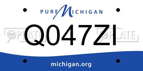 Q047ZI Michigan License Plate