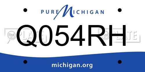 Q054RH Michigan License Plate