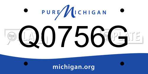 Q0756G Michigan License Plate
