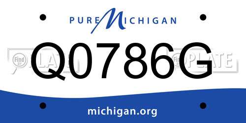 Q0786G Michigan License Plate