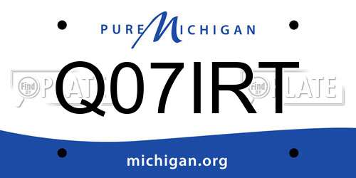 Q07IRT Michigan License Plate