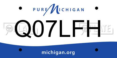 Q07LFH Michigan License Plate